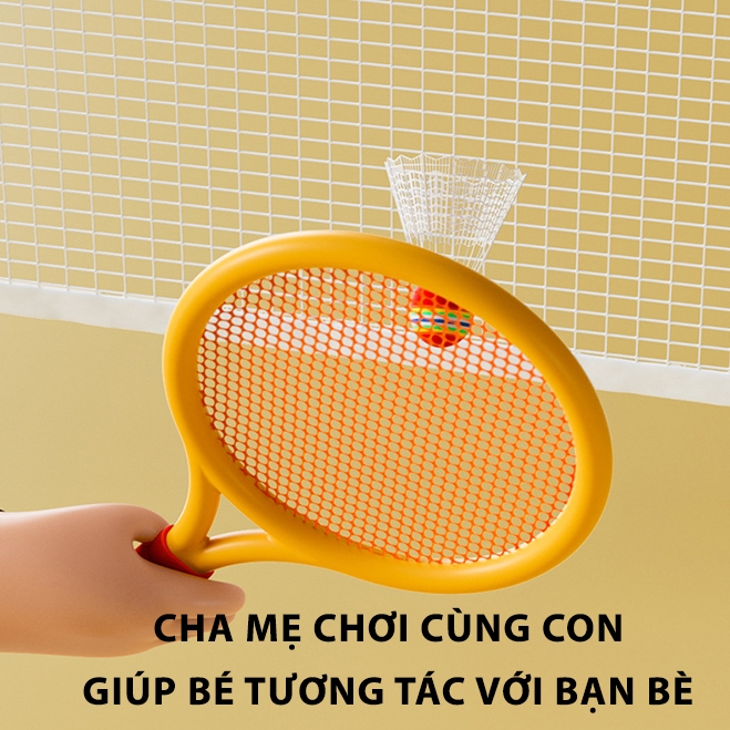 Bộ Vợt Cầu Lông Kiêm Vợt Tennis Kèm 1 Bóng 1 Cầu - Đồ Chơi Ngoài Trời Cho Trẻ Em Thúc Đẩy Khả Năng Vận Động Cho Các Bé