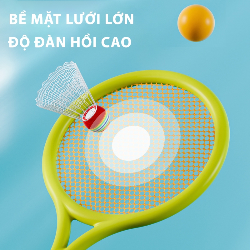Bộ Vợt Cầu Lông Kiêm Vợt Tennis Kèm 1 Bóng 1 Cầu - Đồ Chơi Ngoài Trời Cho Trẻ Em Thúc Đẩy Khả Năng Vận Động Cho Các Bé