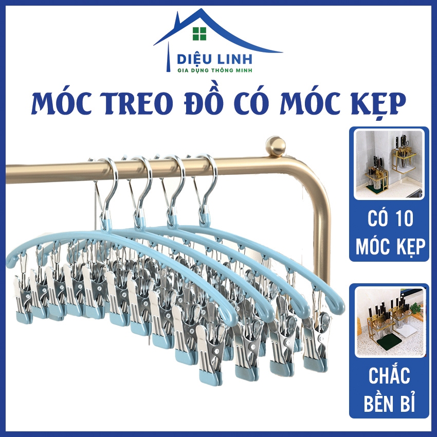Móc Kẹp Quần Áo Có 10 Móc Kẹp,Móc Treo Quần Áo Phơi Quần Áo,Tât Vớ,Đồ ...