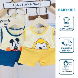 [GIÁ SỐC] Bộ ba lỗ thun lạnh cho bé trai bé gái in hình ngộ nghĩnh chất liệu thoáng mát hottrend Hàn Quốc 2024- BABYKIDS