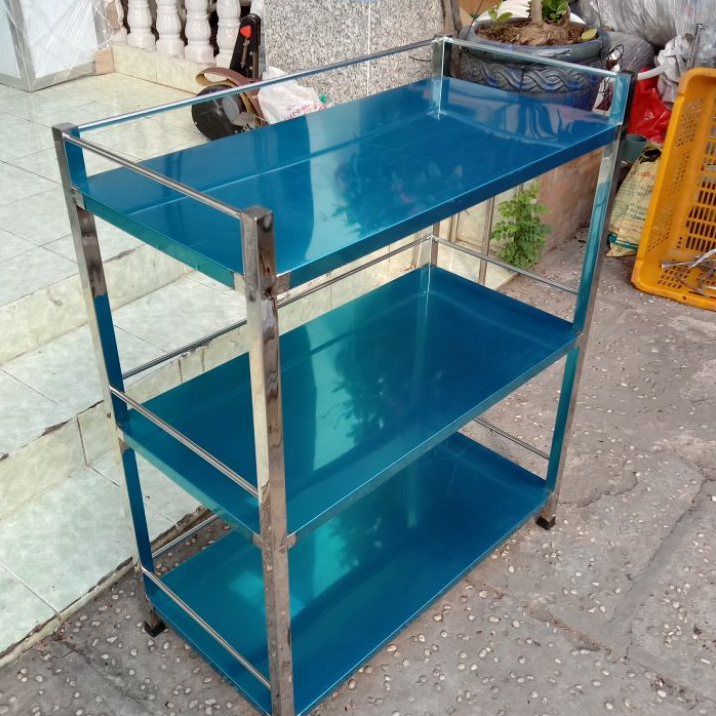 Kệ inox 3 tầng tấm.Kích thước 40x80cm,50x80cm để lò nướng,lò vi sóng ...