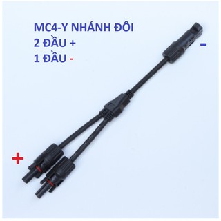 Đầu nối MC4 chữ Y vào 2 ra 1 | vật liệu cách nhiệt PPO | chống nước IP67 | điện áp 1500VDC