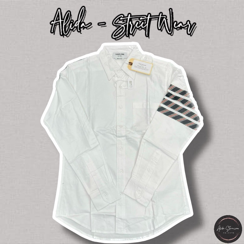 ⚡️[Hight Quality] Áo Sơ Mi Thom Br - Check 4 Vạch Xám Kẻ Màu Was Rách Sang Trọng - TB Loại 1 Vải Oxford Nam Nữ