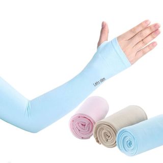 Găng tay chống nắng hạn chế tia UV xỏ ngón mềm mại thoáng mát Bao tay đi đường chống bụi co dãn P020