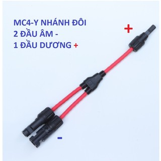 Đầu nối MC4 chữ Y vào 2 ra 1 | vật liệu cách nhiệt PPO | chống nước IP67 | điện áp 1500VDC