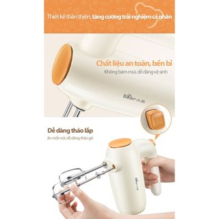 Máy đánh trứng cầm tay mini Bear HAM-H016BE, Công Suất 125W, 5 tốc độ đánh trứng, Bảo Hành 18 tháng