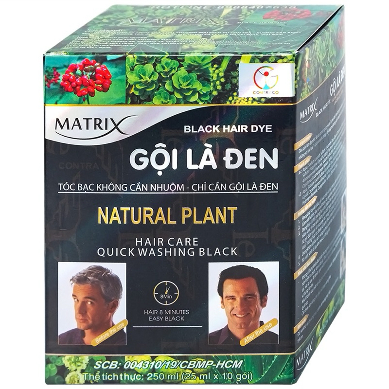Dầu gội nhuộm tóc Gội Là Nâu ( Gội là Đen ) Matrix hộp 10 gói