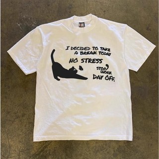 Áo Phông Nam Nữ Cổ Tròn Phối Họa Tiết Mèo No Stress Phong Cách Dễ Thương, Chất Vải Cotton Khô Mềm Mị Thoáng Mát