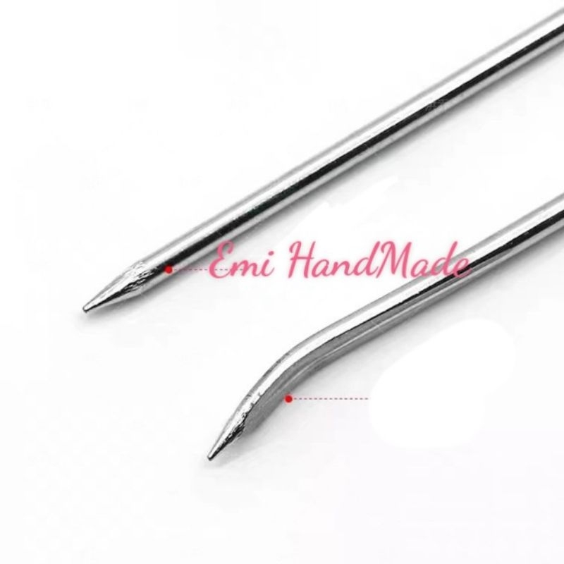 SET 5 CÁI Kim Khâu Len kim loại - Đầu tù - đầu nhọn - đầu cong - giấu len thừa - ráp thú bông