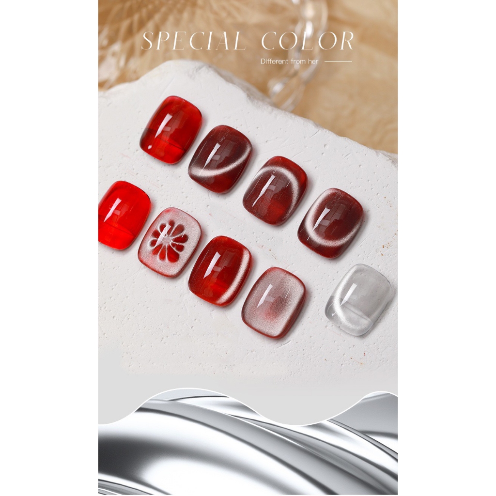 Sơn gel AS mắt mèo thuỷ tinh JSM-E siêu tiết kiệm, 1 chai dùng được cho tất cả các màu nền.