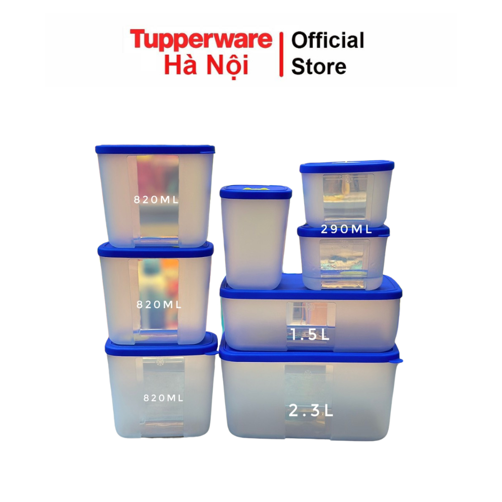 Bộ hộp trữ đông Modern Set 8 hộp Tupperware có nút theo dõi thời gian ...