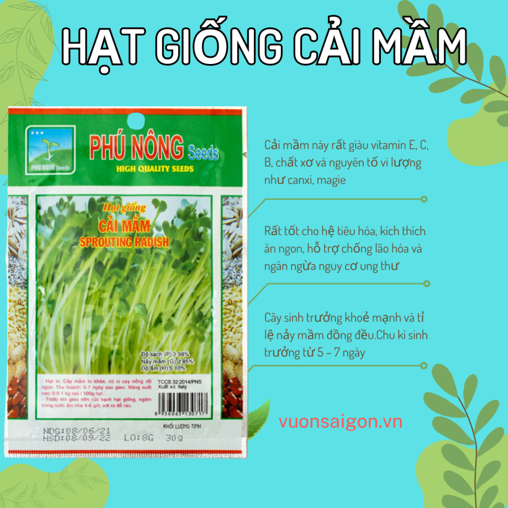 Hạt giống cải mầm Phú Nông 3