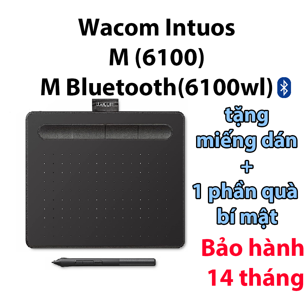 Bảng vẽ intuos size M (CTL6100), (CTL6100w) (có Bluetooth) ( sử