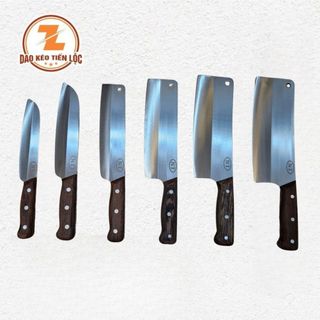 [Làng nghề Tiến Lộc] Bộ dao nhà bếp gọt, thái, chặt bằng thép trắng không gỉ hàng loại 1