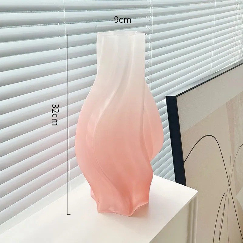 Bình hoa thủy tinh lượn sóng decor trang trí phòng khách