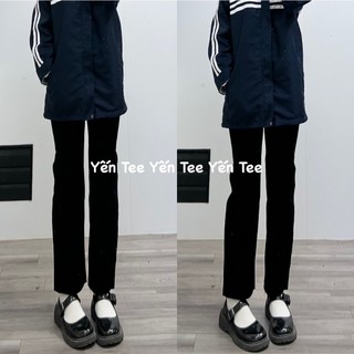 ( Từ 35kg-60kg ) Quần Jeans ống đứng đen trơn Yến Tee chất jeans dầy , mềm cao cấp #0175