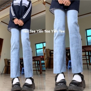Quần ống đứng xanh nhạt tua ống Yến Tee Shop , mặc đi học che khuyết điểm #30017