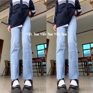 Quần ống đứng xanh nhạt tua ống Yến Tee Shop , mặc đi học che khuyết điểm #30017