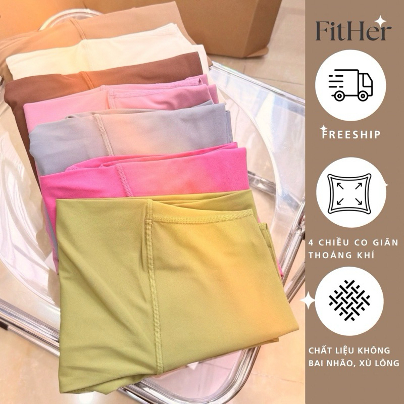 Quần Legging Tập Thể Thao, Yoga FitHer dài no line chất siêu mịn, nhanh khô