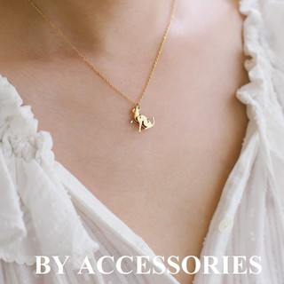 Dây chuyền nữ unisex titan xích mảnh phối mặt hình con chó và mèo mạ vàng không gỉ WN2437 BY ACCESSORIES