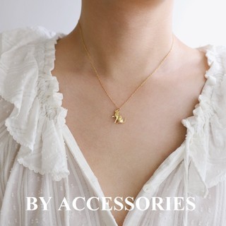 Dây chuyền nữ unisex titan xích mảnh phối mặt hình con chó và mèo mạ vàng không gỉ WN2437 BY ACCESSORIES