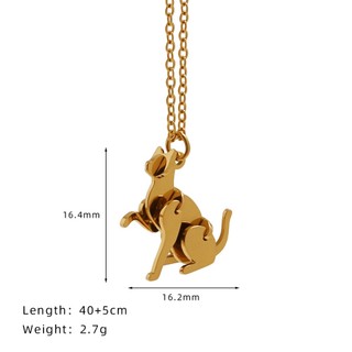 Dây chuyền nữ unisex titan xích mảnh phối mặt hình con chó và mèo mạ vàng không gỉ WN2437 BY ACCESSORIES
