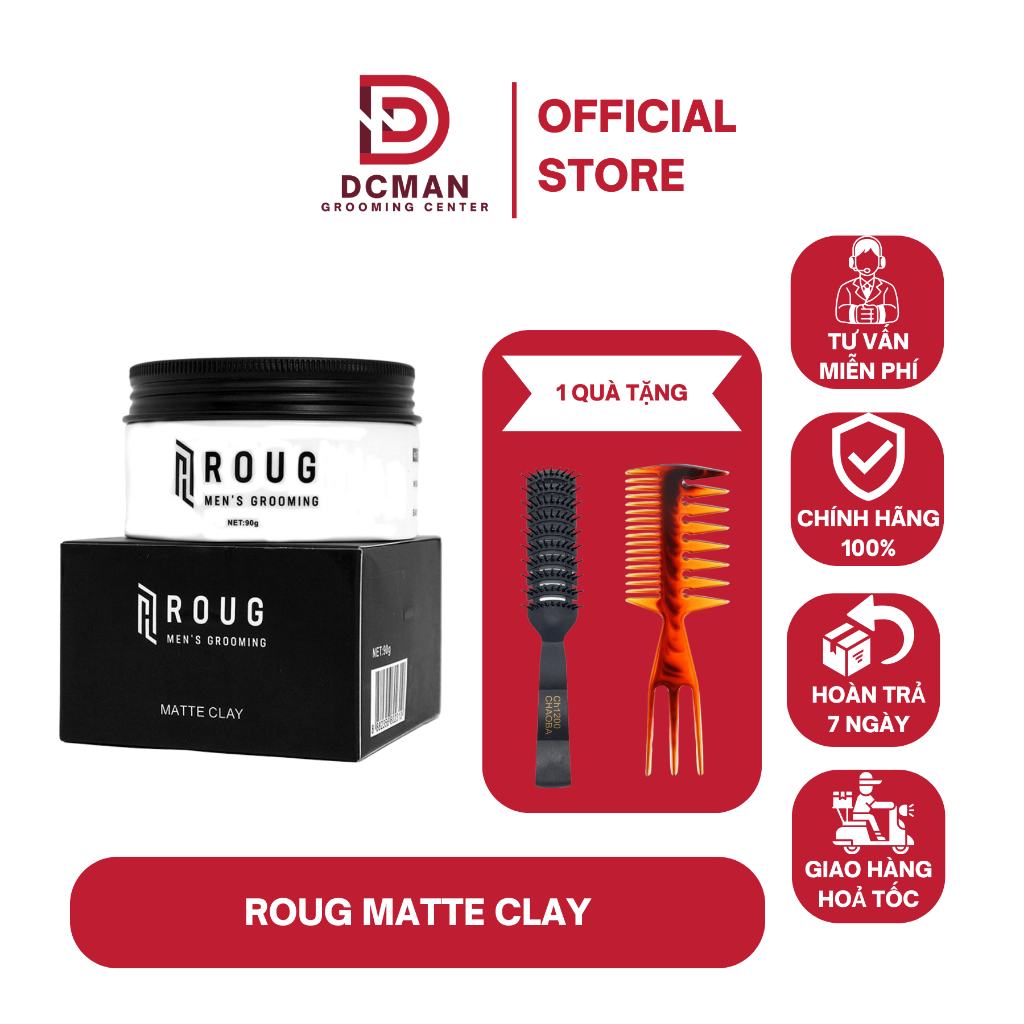 [Chính Hãng] Sáp Vuốt Tóc Roug Matte Clay 90G Singapore - Roug Đen ...