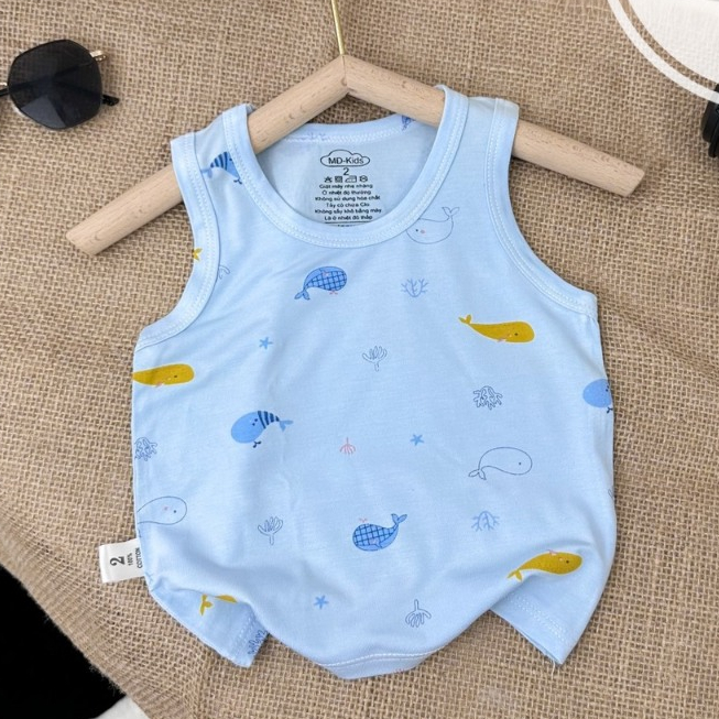 Áo BA LỖ chất thun lạnh NHIỀU MÀU họa tiết thú đáng yêu cho bé từ 4-14kg mesocshop
