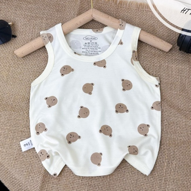 Áo BA LỖ chất thun lạnh NHIỀU MÀU họa tiết thú đáng yêu cho bé từ 4-14kg mesocshop