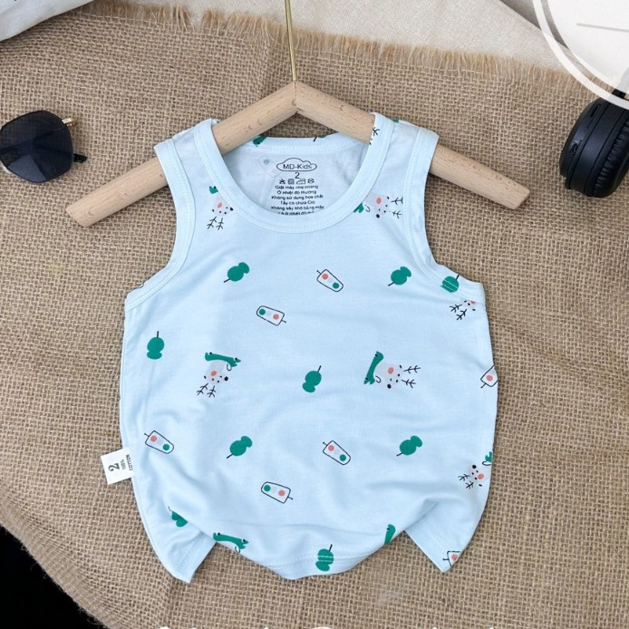 Áo BA LỖ chất thun lạnh NHIỀU MÀU họa tiết thú đáng yêu cho bé từ 4-14kg mesocshop