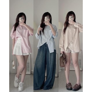 Áo sơ mi nữ tay dài caro phong cách Hàn Quốc form rộng - 247store