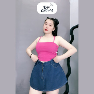 Áo Hai Dây Bigsize Nữ Dáng Áo Quây Ngắn Chất Thun Tăm Co Giãn Tốt Ôm Body Dễ Phối Đồ G118