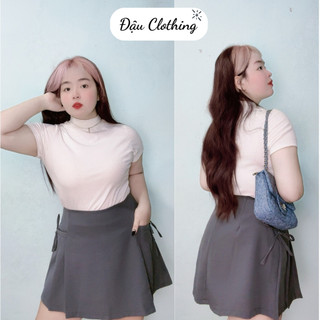Chân váy ngắn Bigsize dáng váy chữ A xếp ly hai bên hông có quần bảo hộ chất vải tây CV404