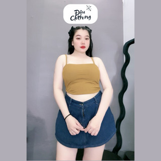 Áo Hai Dây Bigsize Nữ Dáng Áo Quây Ngắn Chất Thun Tăm Co Giãn Tốt Ôm Body Dễ Phối Đồ G118