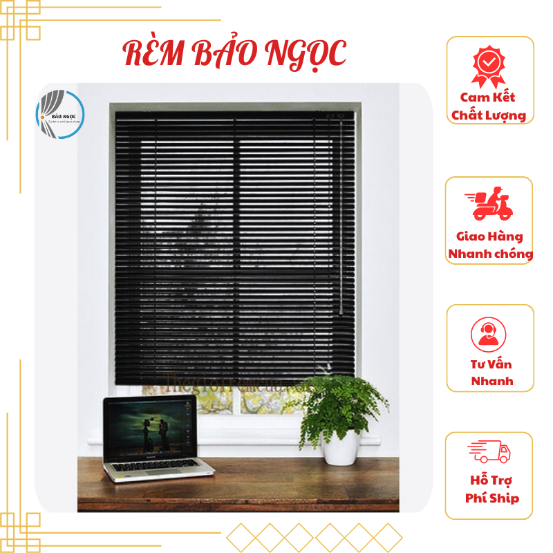 Rèm Sáo Nhôm Chống Nắng Màu Đen, Rèm Sáo Nhôm Bảo Ngọc, Làm Mọi Kích ...