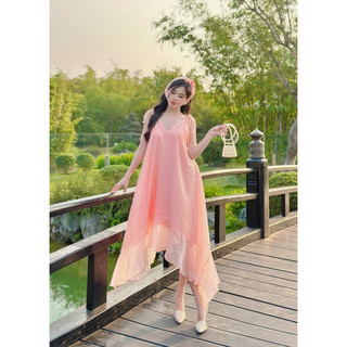 Maxi 2 dây tà xéo cực xinh (diện Hè, du lịch biển, dạo phố)