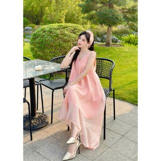 Maxi 2 dây tà xéo cực xinh (diện Hè, du lịch biển, dạo phố)
