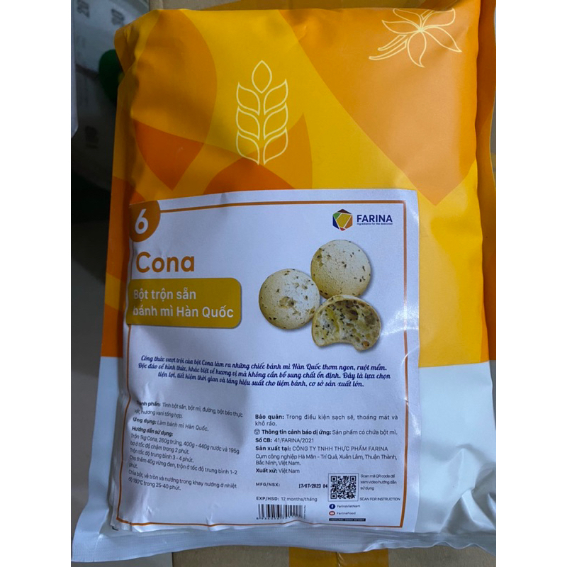 Bột trộn sẵn cona bánh mì vừng đen Hàn Quốc (gói 1kg) | Shopee Việt Nam