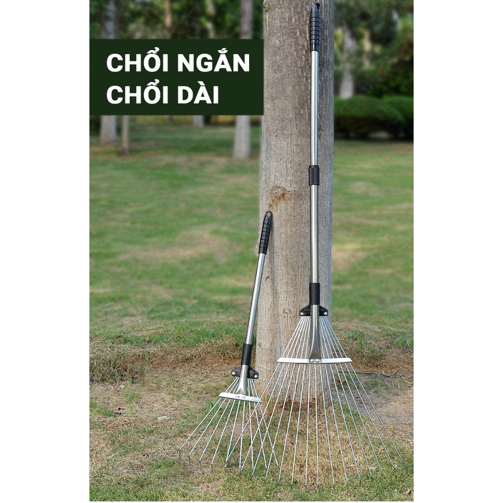 Cây Cào Cỏ, Quét Lá 15 Răng Gấp Gọn Làm Vườn – Tay Cầm Hợp Kim Chống Gỉ, Gọn Nhẹ, Siêu Bền