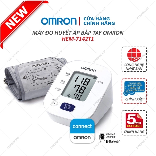 Máy Đo Huyết Áp Bắp Tay Omron Hem-7142T2 (Bảo Hành 5 Năm) | Shopee Việt Nam