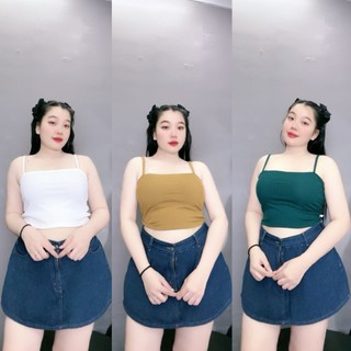 Áo hai dây nữ bản dây to dáng croptop,áo thun hotgirl chất liệu gân tăm có độ giản thoáng mát mặc thoải mái G118