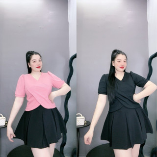Áo thun tay ngắn cổ tròn bigsize thiết kế đắp chéo hottrend, Áo phông chất gân tăm mặc thoải mái G36