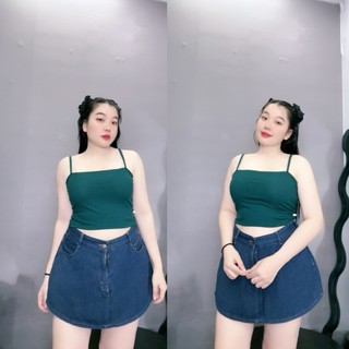 Áo hai dây nữ bản dây to dáng croptop,áo thun hotgirl chất liệu gân tăm có độ giản thoáng mát mặc thoải mái G118