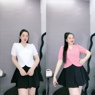 Áo thun tay ngắn cổ tròn bigsize thiết kế đắp chéo hottrend, Áo phông chất gân tăm mặc thoải mái G36