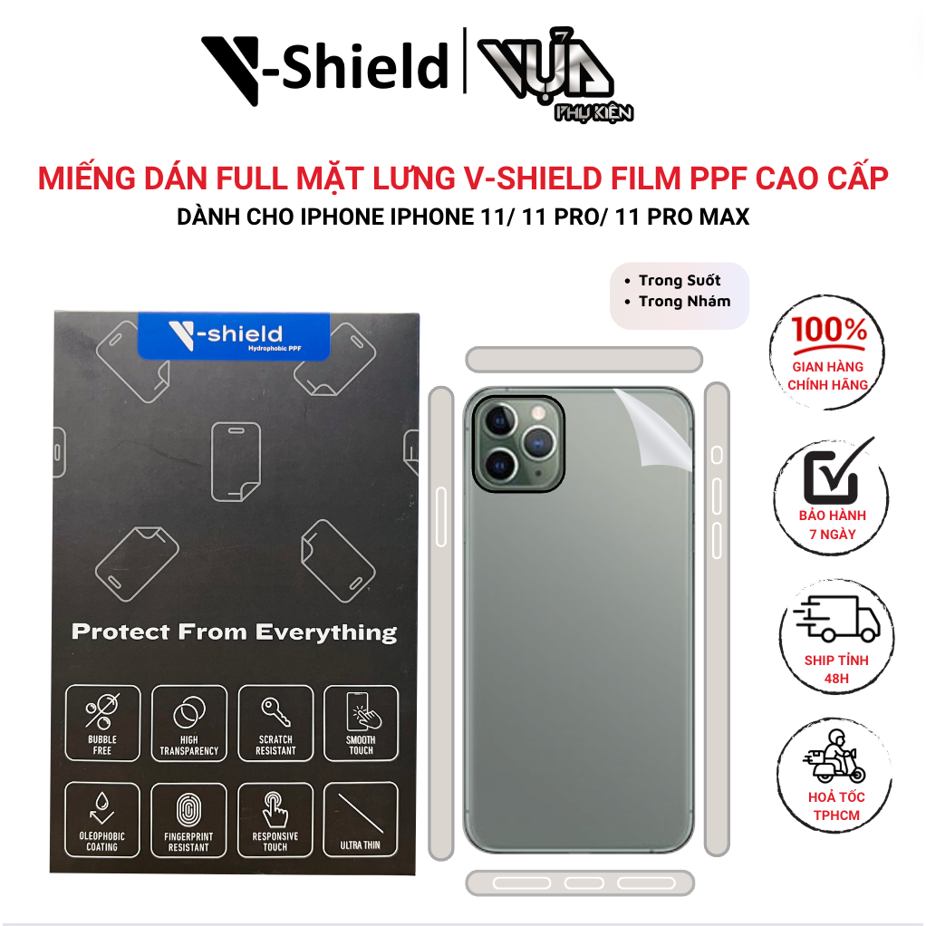 Mua Tặng Miếng Dán Full Mặt Lưng V-Shield Film Ppf Cao Cấp