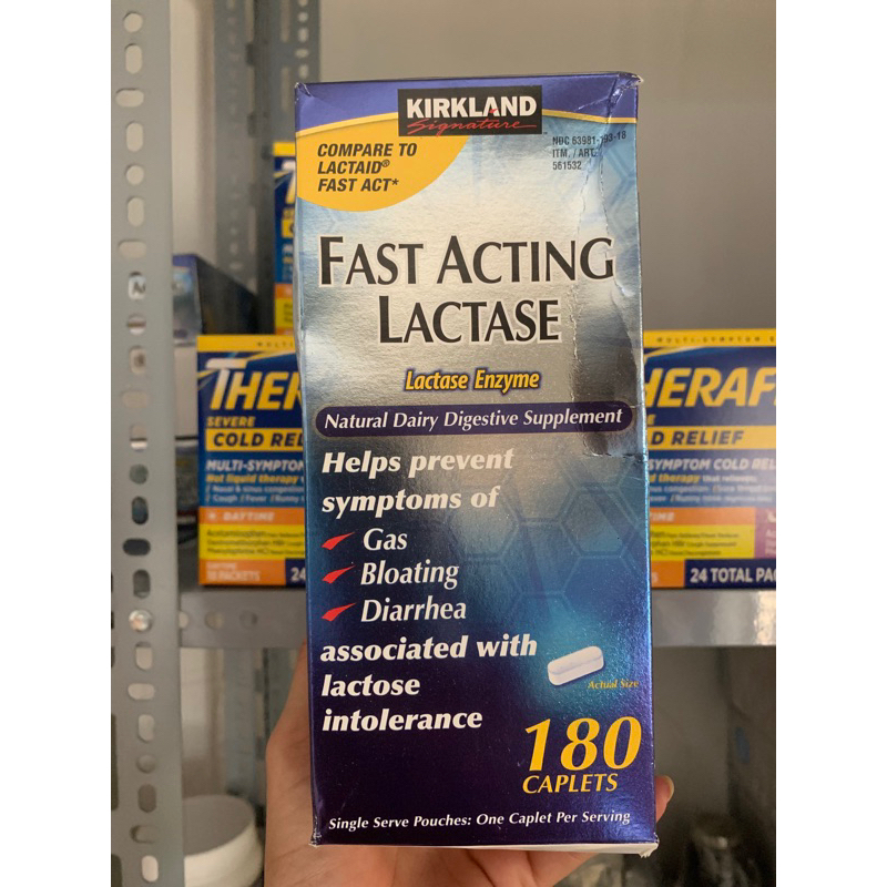 VIÊN UỐNG FAST ACTING LACTASE KIRKLAND HỖ TRỢ HỆ TIÊU HOÁ HỘP 180 VIÊN