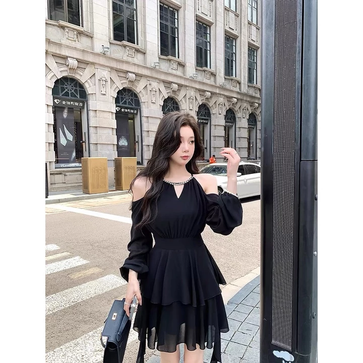 Váy Đầm Hở Vai Dáng Yếm 2 Tầng Ngắn Xoè Chất Voan Tơ Kiểu Dáng Tiểu Thư HV182 (Đầm Liền Thân)