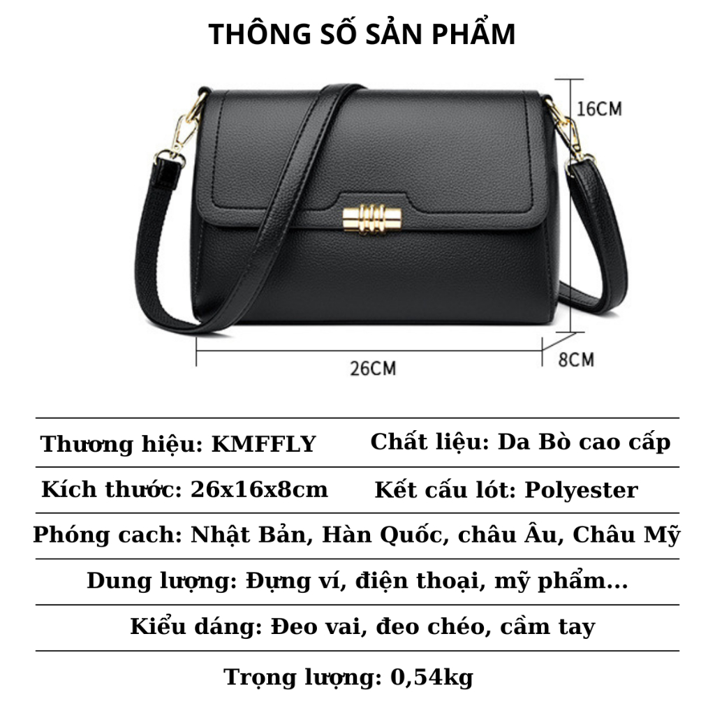 Túi xách đeo chéo đeo vai nữ BCV-TNU01 chính hãng KMFFLY phong cách thời trang trẻ trung thanh lịch