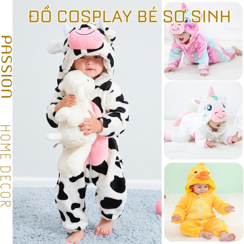 Đồ Bộ Cosplay Bodysuit Hình Thú Cho Bé Nhỏ Sơ Sinh Đáng Yêu