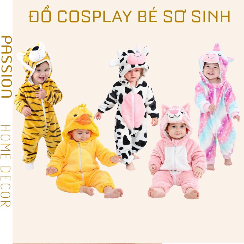 Đồ Bộ Cosplay Bodysuit Hình Thú Cho Bé Nhỏ Sơ Sinh Đáng Yêu